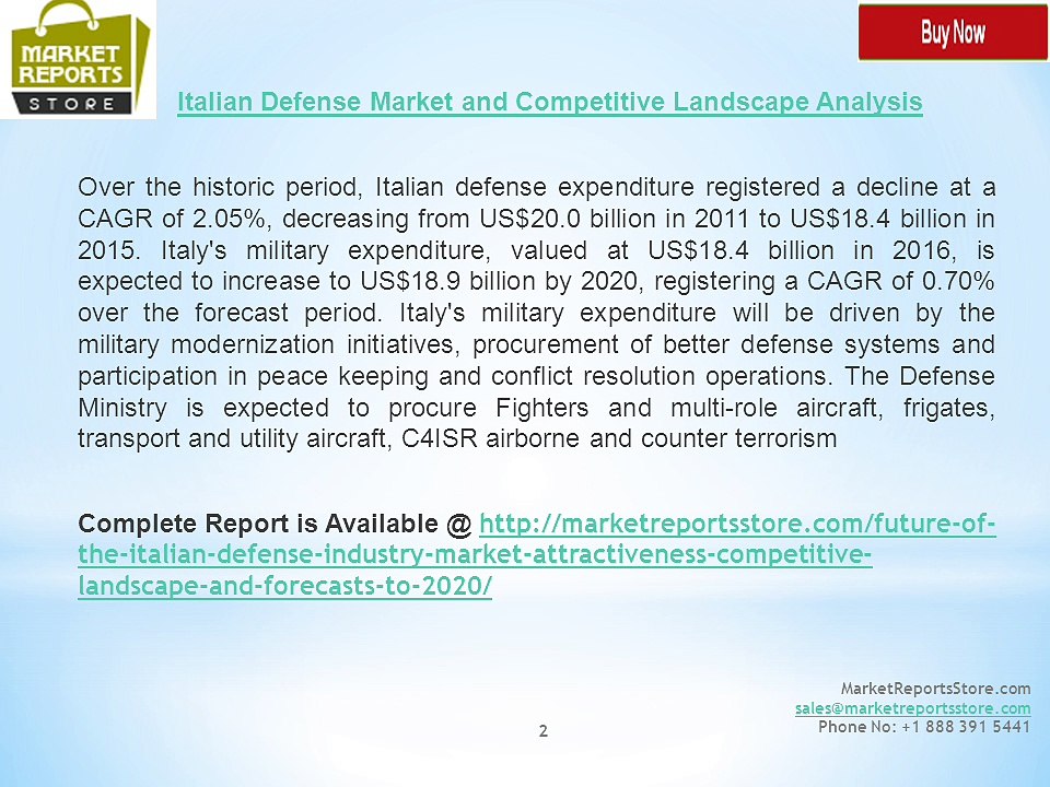 Italy Defense Market Forecasts to 2020