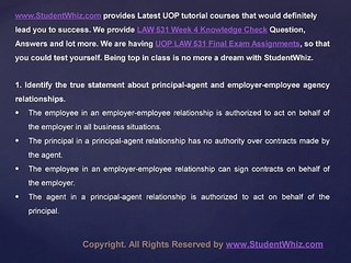 LAW 531 Week 4 Quiz
