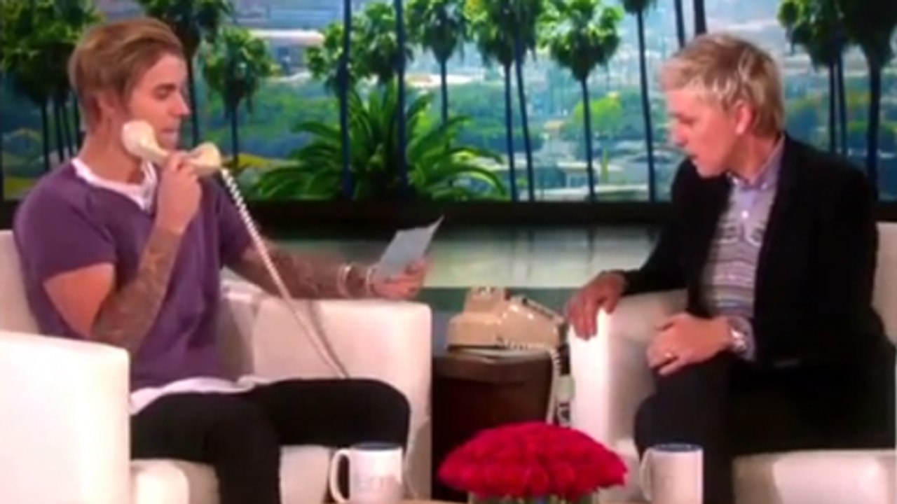 (VIDEO) Justin Bieber PRANK Calls A Fan On The Ellen Degeneres Show