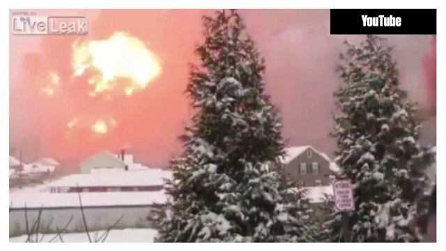 Explosion spectaculaire d'un train transportant du pétrole aux Etats-Unis