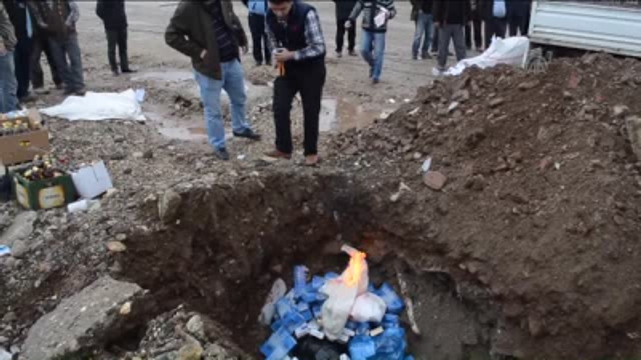 Kaçak Sigara ve İçki İmha Edildi