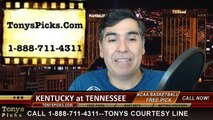 Tennessee Volunteers vs. Kentucky Wildcats Free Pick Prediction NCAA College Basketball Odds Preview 2-17-2015