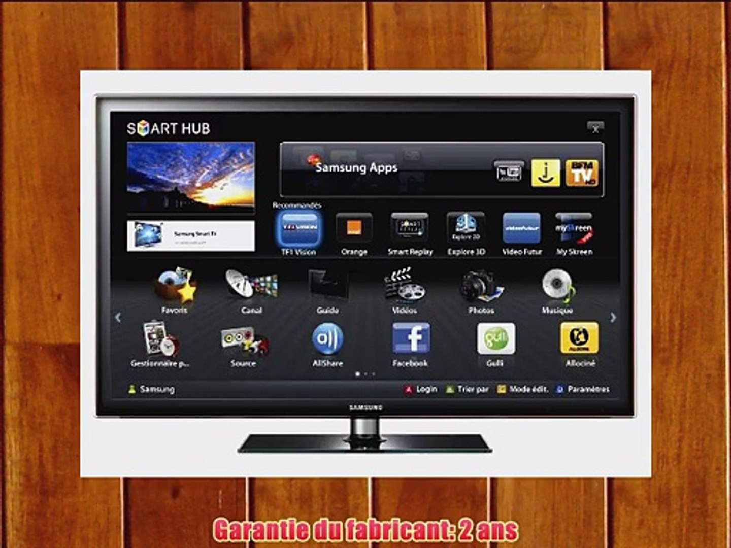Samsung UE46D5700 TV LCD 46 (116 cm) LED HD TV 1080p Smart TV 100 Hz 4 HDMI  2 USB - video Dailymotion
