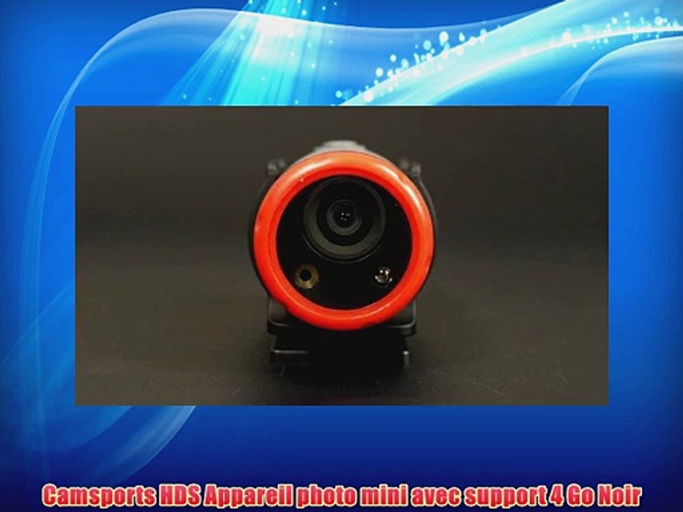 Camsports HDS Appareil photo mini avec support 4 Go Noir