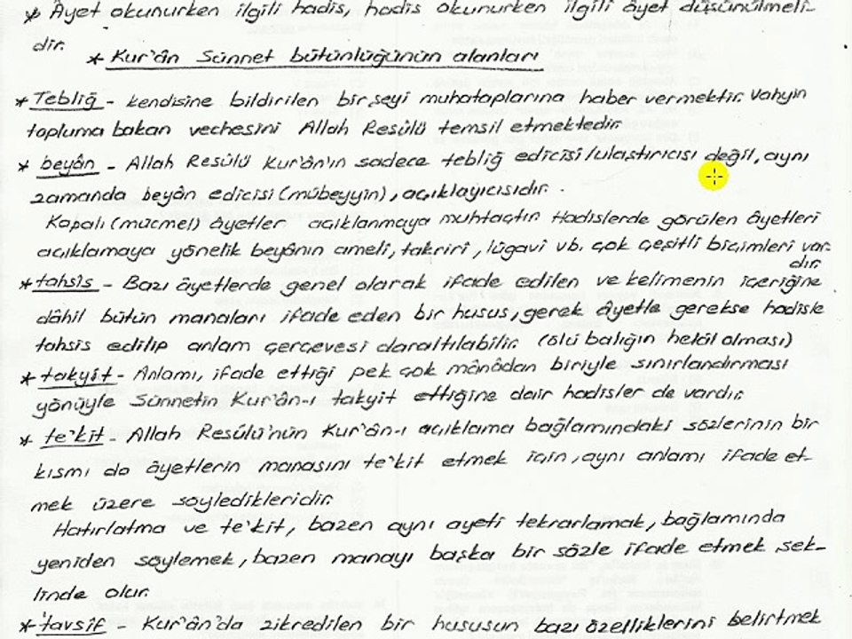 İLH2006 01.Ünite ErolBalcı - HADİS Ders Notları Kuran Sünnet Bütünlüğü