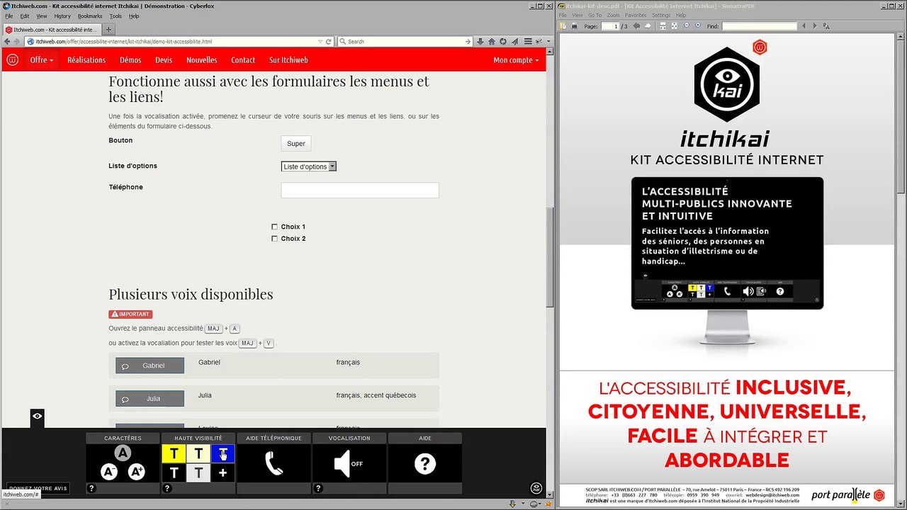 Kit accessibilité internet Itchikai : Module Haute Visibilité