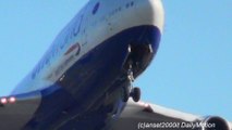 Boeing 747-400 British Airways. Takeoff from London Heathrow Airport