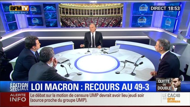BFM Story: Édition spéciale Loi Macron (9/9): Le gouvernement a-t-il raison d'engager sa responsabilité ? - 17/02