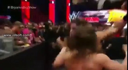 wwe Raw 16 February 2015 - Roman Reigns attacks Daniel Bryan (HD)