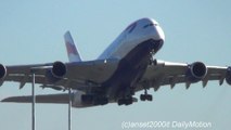 Airbus A380 British Airways. Takeoff from London Heathrow Airport