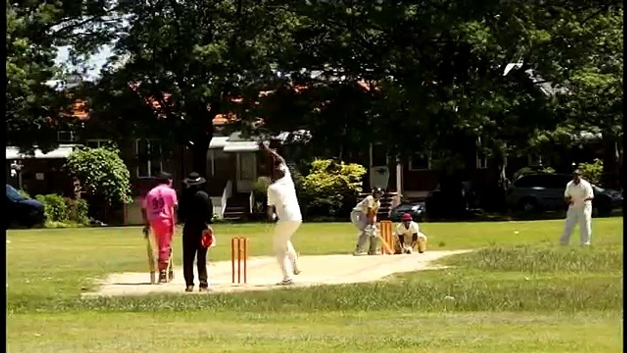 Gavin Smith former Guyana left arm spinner bowling to Saffie and Mohammed