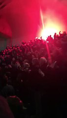 Chelsea Fans Sing -We Shall Not Be Moved- With Flares! - PSG Vs Chelsea - Champions League‬