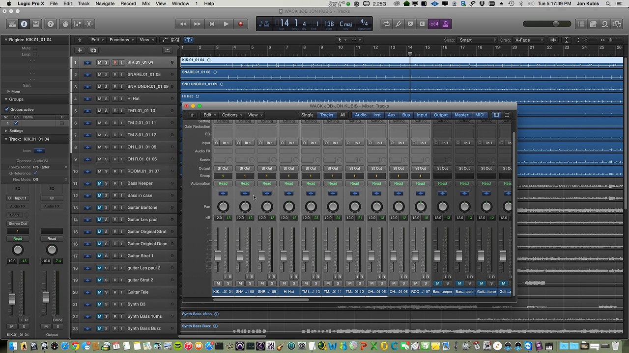 Mixing Wack Job 02 Gridding the Drums