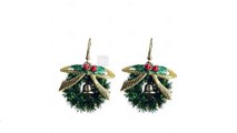 Lureme Fashion Baking Varnish Bowknot Christmas Ring Alloy Drop Earrings
