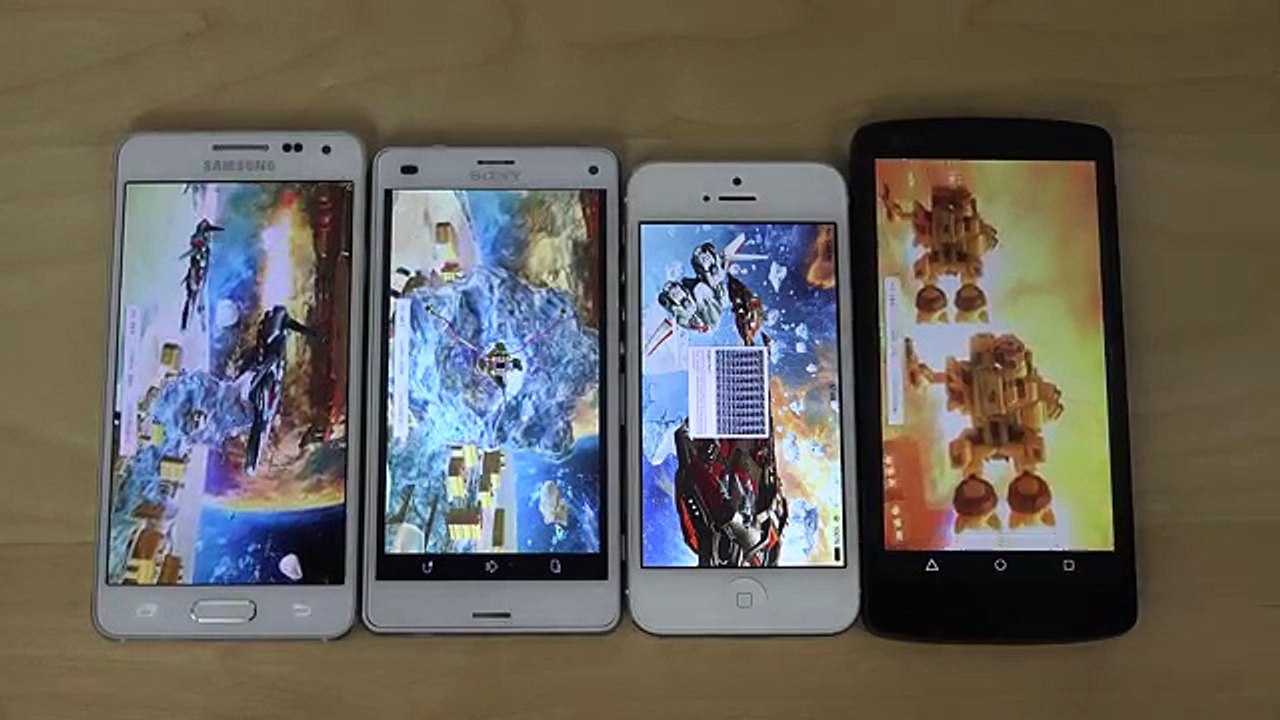 Samsung Galaxy Alpha vs. Sony Xperia Z3 Compact vs. iPhone 5 vs. Nexus 5 3DMark Speed Test (4K)