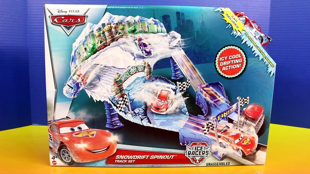 Disney Cars Pixar Snowdrift Spin Out Track Set with Lightning McQueen Francesco Bernoulli Race Car
