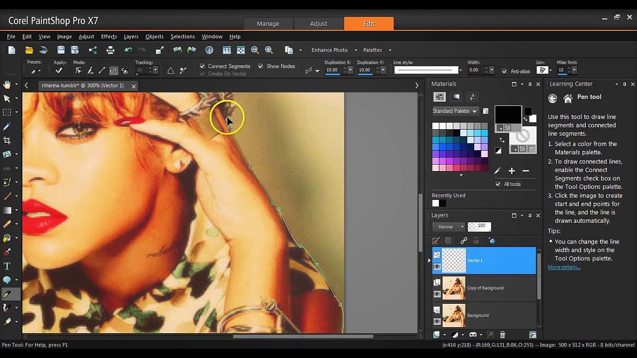 PaintShop Pro Pen Tool Tutorial