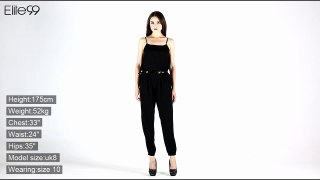Elitefashion99 NEW FASHION STYLE WOMENS LADIES CELEBRITY BELTED TROUSER JUMPSUIT STRAPPY 8-16