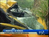 Cinco muertos y 83 heridos deja feriado de Carnaval en Quito
