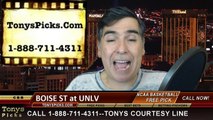 UNLV Rebels vs. Boise St Broncos Free Pick Prediction NCAA College Basketball Odds Preview 2-18-2015