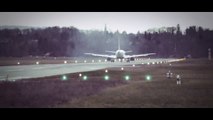 クロアチア航空エアバスA320の着陸とベルン空港で離陸
