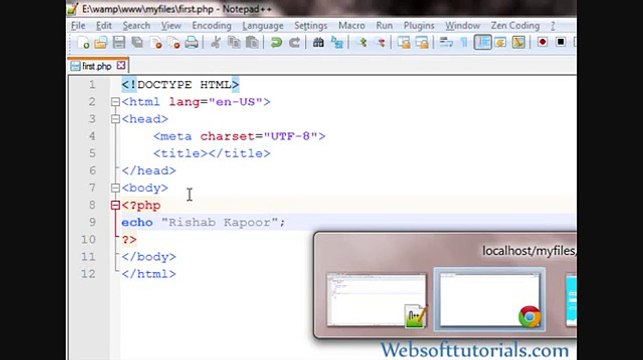 Php tutorials in Urdu - Hindi - 6 - php syntax, php echo function, php print function