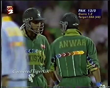 1996 Cricket World Cup. Saeed Anwar and Amir Sohail inning against India
