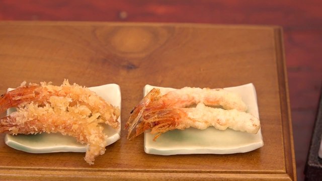 Cook in mini kitchen : Mini Food Shrimp tempura and fried shrimp