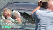 Kiwi cops rescue woman: officers pull woman from submerged car by smashing window