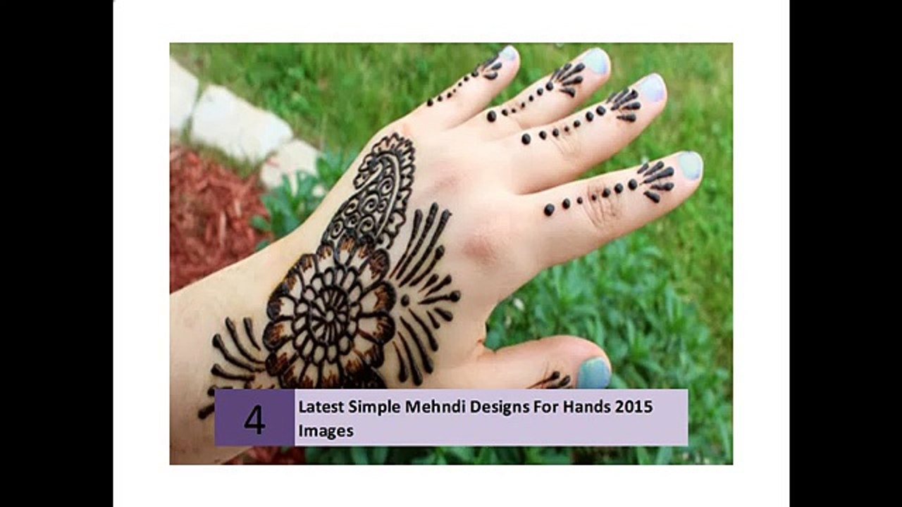 Latest Simple Mehndi Designs For Hands 2015 Images