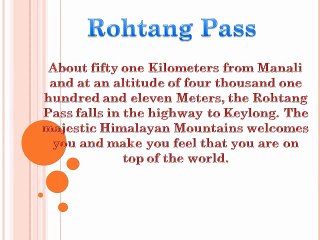 Tourist Place Rohtang Pass Holiday Packages