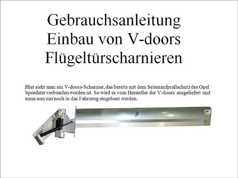 Einbau der v-doors flügeltürscharniere der firma koppold