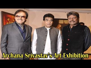 Jitendra & Kapil Dev @ Jehangir Art Gallery For Archana Srivastava Painting