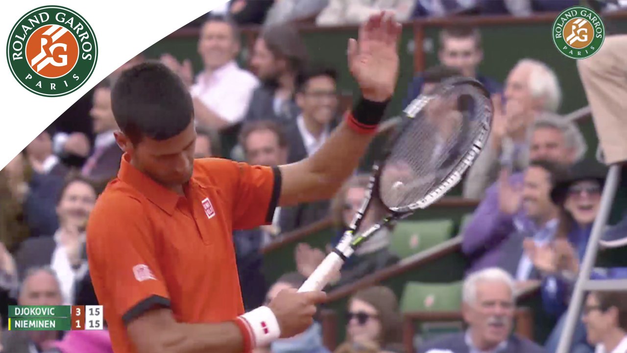 Novak Djokovic v. Jarkko Nieminen 2015 French Open Men's R128 Highlights