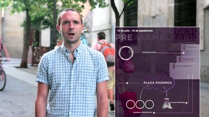 Luis Alegre explica el proceso asambleario de Podemos.