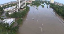 Drone Shows Extent of Flooding Near Downtown Houston