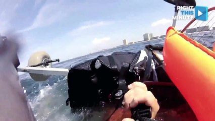 Paramotor Crashes Into the Deep Blue Sea