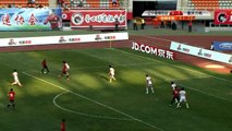 player scores a goal while goalkeeper drinking water