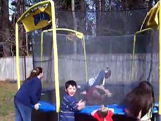 Backyard Trampoline UFC Match