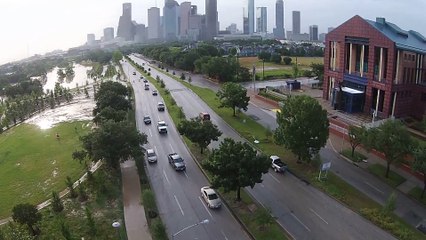 Drone Footage of Houston Flooding - Buffalo Bayou Park