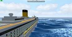 Costa Pacifica Sinking  Cruise ship sinking costa pacifica,virtual sailor sinking