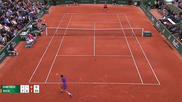 Grigor Dimitrov vs Jack Sock - tennis highlights Roland Garros 2015 (HD720p 50fps)