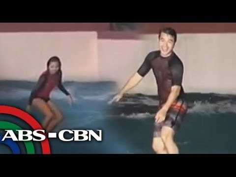 Atom Araullo tries surfing at Club Manila East