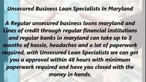 Unsecured Business Loans Specialists In Maryland (866.854.7904)