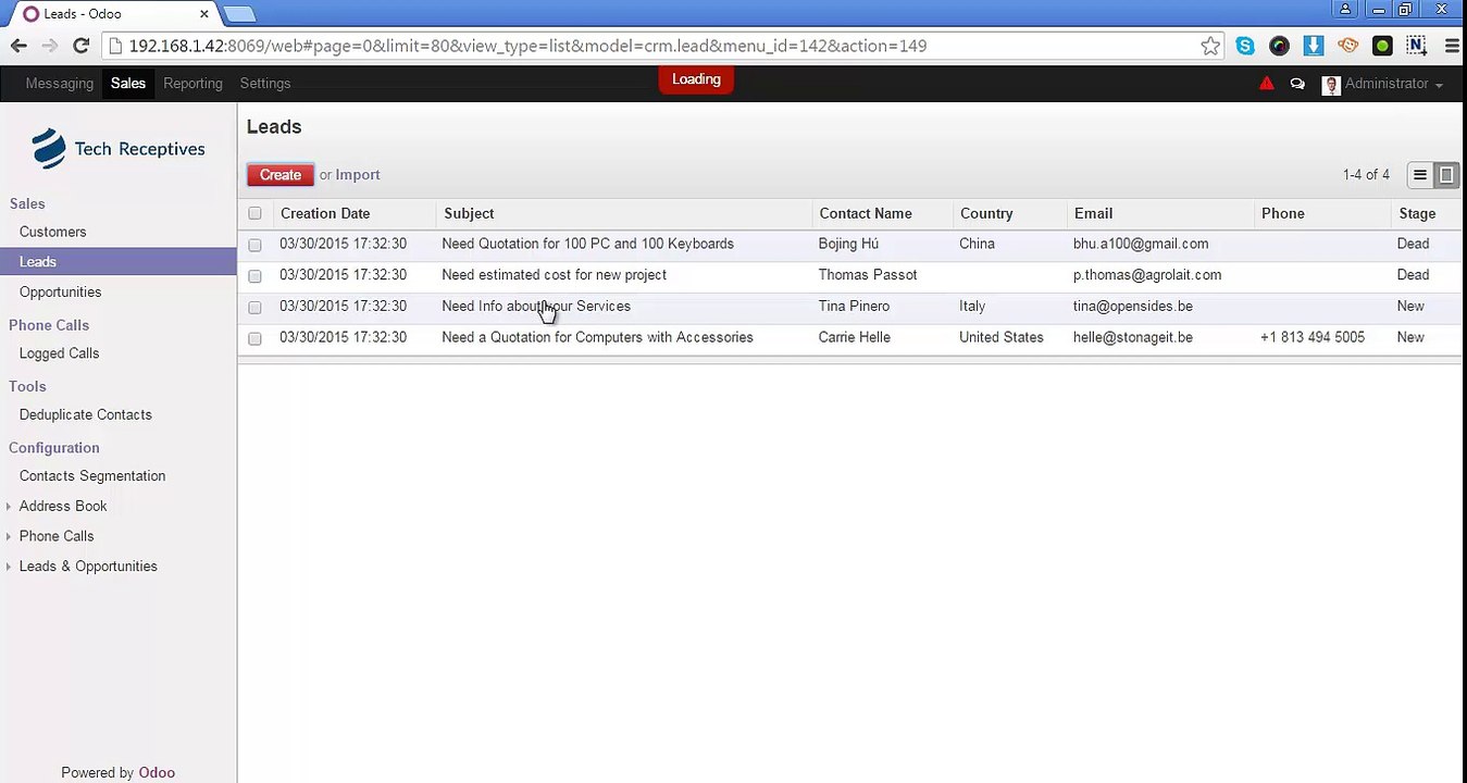 How to manage leads in Odoo | Tech Receptives