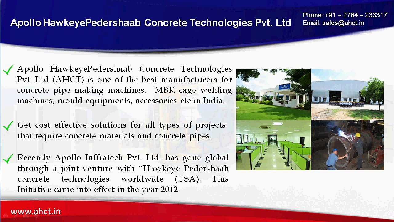 Quality Concrete Pipe Making Machines by www.ahct.in