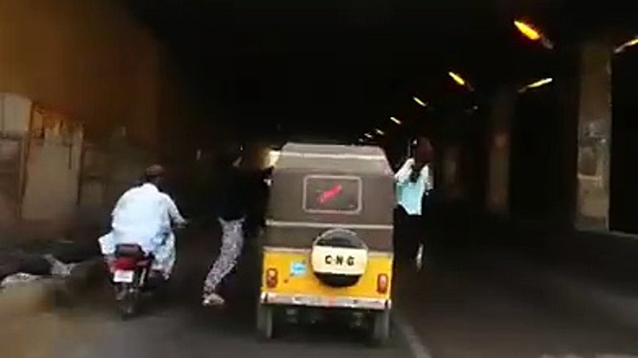Girls having fun in a rickshaw