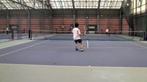 Tennis ノア　ブルーマウント校　コーチ練習  サーブから（アドサイド）