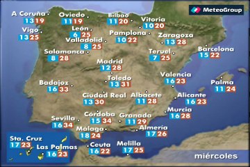 Previsión del tiempo para este miércoles 27 de mayo