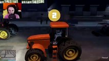 GTA 5 Online Funny Moments - (Crazy tractors, Intense races)